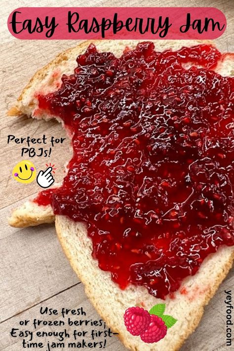 Frozen Raspberry Jam Recipe, Raspberry Jelly Recipe, Easy Raspberry Jam, Raspberry Freezer Jam, Easy Jam Recipe, Hacks For Home, Raspberry Jam Recipe, Easy Jam, Jam Recipes Homemade