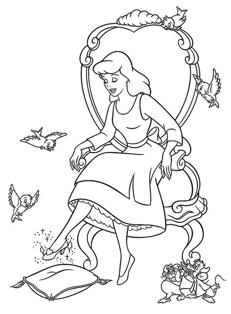 Cinderella Princess Coloring Page Cinderella Drawing, Cinderella Coloring Pages, Disney Princess Colors, Disney Princess Coloring Pages, Princess Coloring Pages, Princess Coloring, Easy Coloring Pages, Coloring Pages For Girls, Disney Coloring Pages