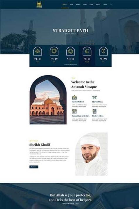 Amanah - Mosque Mosque Website Design, Islamic Website Design, Site Design Website, Orange Web, Desain Ux, Creating Websites, Web Development Programming, Islamic Center, Simple Website