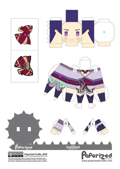 Papercraft Templates Printables, Genshin Impact Raiden Shogun, Papercraft Anime, Anime Paper, Paper Puppets, Paper Craft Ideas, Science Projects For Kids, Paper Doll Template, Raiden Shogun