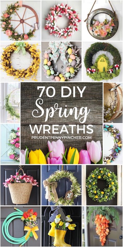 Brighten up your front door with these creative DIY spring wreaths. There are floral wreaths, colorful deco mesh wreaths, bunny wreaths and much more. #spring #easter #easterdecor #diy #crafts #eastercrafts #springdecor #wreaths Bunny Wreaths, Hydrangea Wreath Diy, Diy Floral Wreath, Diy Frühling, Spring Basket, Butterflies Wreath, Diy Spring Wreath, Paper Wreath, Floral Wreaths