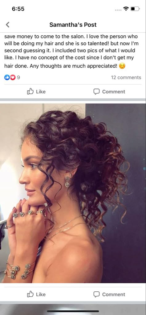 Proffesional Hair Styles For Curly Hair, Hairstyles For Wedding Curly Hair, Natural Curl Upstyle, Curly Hair With Fascinator, Wedding Updo For Naturally Curly Hair, 90s Curly Hair Updo, Medium Curly Hair Wedding Styles, Loose Updo For Curly Hair, Curly Updo Wedding Guest