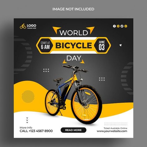 World bicycle day instagram post templat... | Premium Psd #Freepik #psd #banner World Bicycle Day, Bike Posters, Bicycle Advertising, Car Advertising Design, Valentine's Day Poster, Furniture Design Sketches, Bike Poster, About World, Social Media Poster