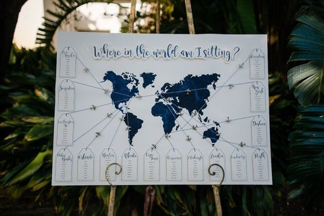 Elegant Travel Themed Wedding at Nooitgedacht by Art Photo - Travel Wedding Ideas Wedding Planner Checklist, World Map Travel, Wedding Planner Book, Unique Wedding Decor, Map Travel, Travel Theme Wedding, Wedding Table Plan, Seating Plan Wedding, Travel Theme