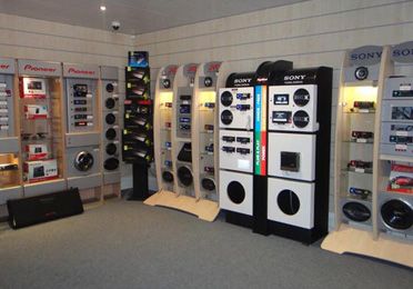 Car Audio Store, Monkey Shoulder, Car Audio Shops, Car Workshop, Motorcycle Shop, Mechanic Garage, Attic Stairs, Car Lot, Showroom Design