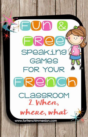 French Speaking Activities, French Immersion Resources, Speaking Games, Learning French For Kids, French Flashcards, French Teaching Resources, French Activities, French Education, Core French