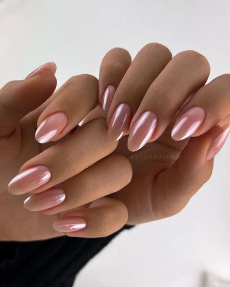 Pink Almond Nails, Almond Nails Pink, Long Almond Nails, Pink Glitter Nails, Pink Ombre Nails, Wedding Nail, Almond Nails Designs, Rose Nails, Wedding Nails Design