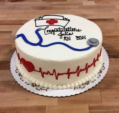 Round Nursing Graduation Cake Nurse Cakes, Nursing Graduation Cakes, Nursing Party, Medical Cake, Nurse Cake, Doctor Cake, Red Birthday Cakes, Nursing Cake, Graduation Party Cake