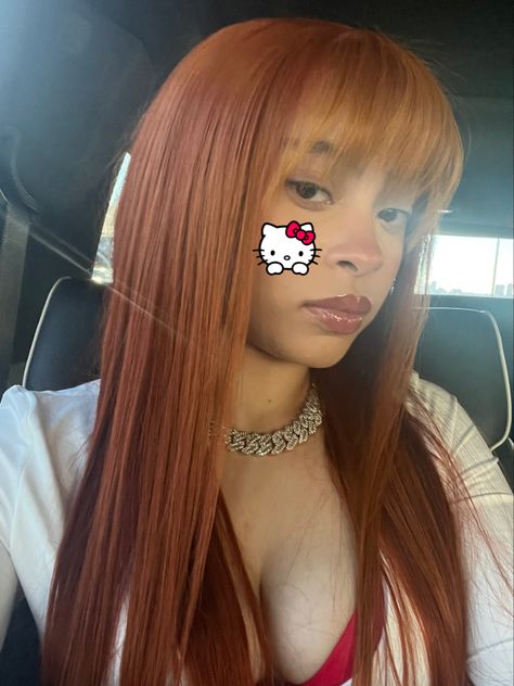 Ginger Wig With Bangs, No Lace Wigs, Uk Icon, Ginger Wig, Full Bangs, Ice Spice, Ice And Spice, Wig With Bangs, Female Rappers