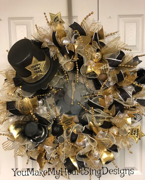 New Year’s Eve wreath, New Years DecoMesh Wreath, New Years clock wreath New Years Day Decorations, New Years Door Wreath, New Years Wreaths For Front Door, New Year Wreaths For Front Door, Nee Years Eve Decorations, New Year’s Eve Wreath, New Years Eve Wreath, New Year’s Decorations, New Years Wreath Diy