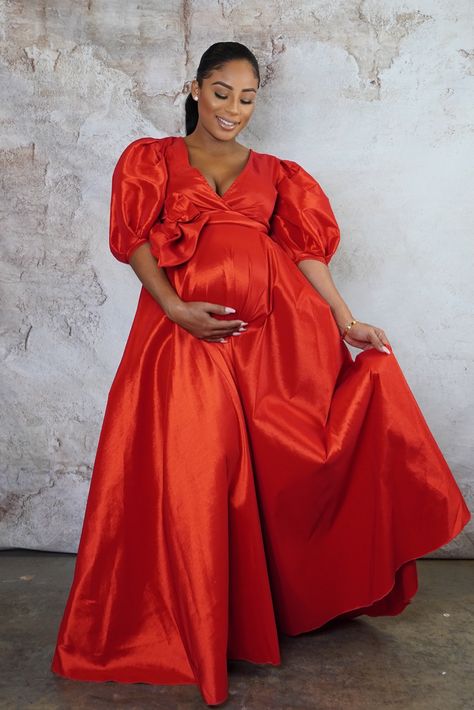 Perfect for shower shoot or gender real Wrap Gowns, Maternity Occasion Wear, Pregnant Photos, Elegant Maternity Dresses, Lace Maternity Gown, Formal Maternity Dress, Maternity Photoshoot Outfits, Ankara Gowns, Long Gowns