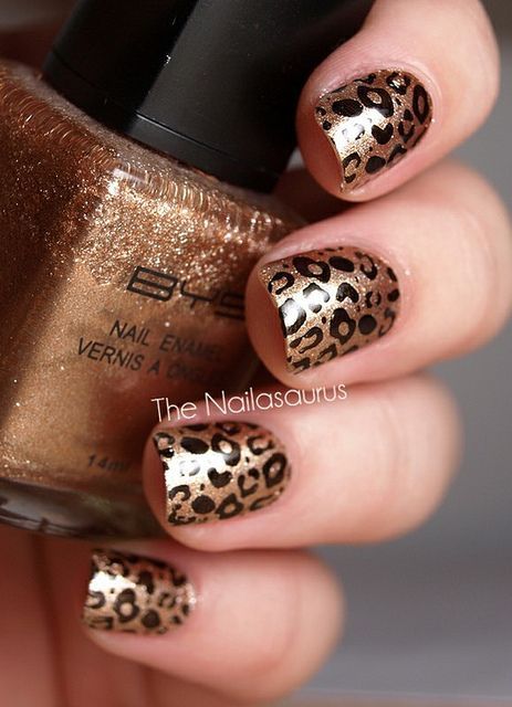 Gold Leopard Nail Art Design For more fashion inspiration visit www.finditforweddings.com Nails Gold Leopard Nails, Leopard Nail Art Designs, Leopard Nail Art, Uk Nails, Unghie Nail Art, Leopard Print Nails, Leopard Nails, Animal Print Nails, I Love Nails