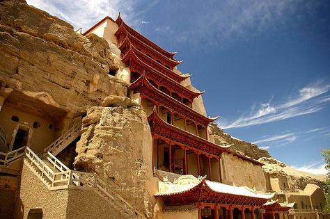 Mogao caves, Dunhuang. China. Mogao Grottoes, Mogao Caves, Ajanta Caves, Cave System, Dunhuang, Travel Destinations Asia, Beautiful Places On Earth, Silk Road, South Asia