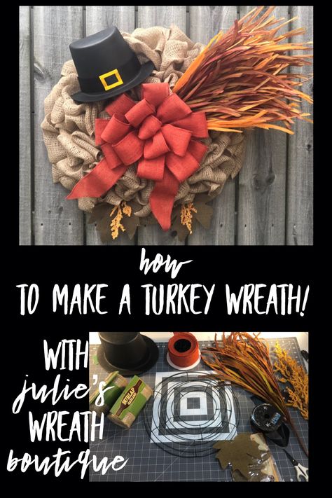 Burlap Turkey Wreath, Burlap Thanksgiving Wreath, Turkey Wreaths For Front Door Diy, Turkey Wreath Diy, Turkey Wreaths For Front Door, Julies Wreaths, Turkey Wreaths, Diy Front Door Wreath, Diy Thanksgiving Wreath