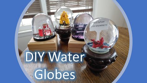 Diy Water Globe, Hobby Lobby Crafts, Floor Restoration, Diy Snow Globe, Elmer's Glue, Water Globes, Diy Water, Furniture Feet, Diy Crafts For Home Decor