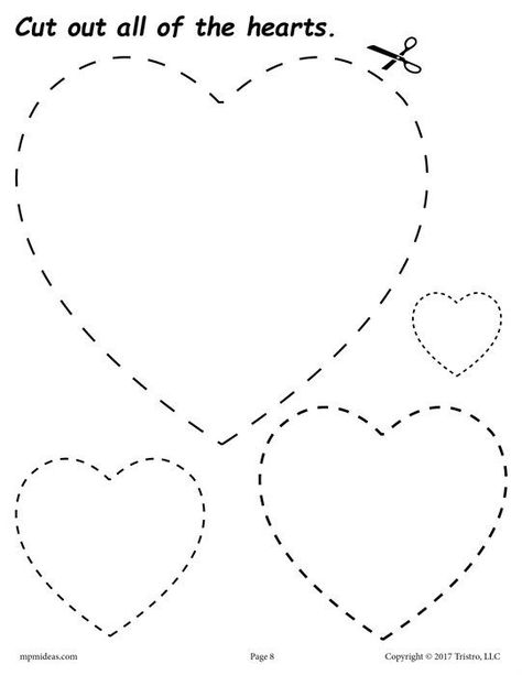 Valentine Worksheets, Saint Valentin Diy, Valentines Bricolage, February Crafts, Printable Shapes, Heart Coloring Pages, Valentine's Day Crafts For Kids, Shapes Worksheets, Preschool Valentines