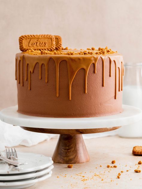 Biscoff Layer Cake - Julie Marie Eats Food Photography Cake, Homemade Cake Mixes, Easy Party Desserts, Biscoff Cake, Biscoff Cookie Butter, Best Chocolate Desserts, Easy Chocolate Desserts, Party Food Dessert, Layer Cake Recipes