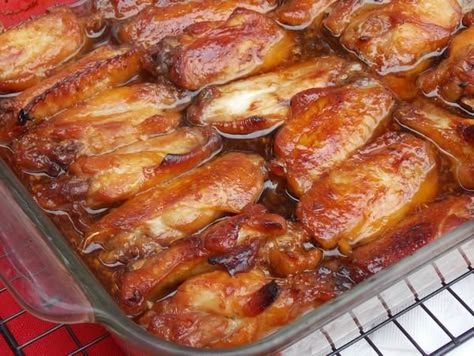 Caramelized Baked Chicken Legs/Wings- used maple syrup instead of honey. baked at 400 x 30 minutes then reduced to 325 for 15 min or so Baked Chicken Wings, Chicken Legs, Wing Recipes, Chicken Wing Recipes, Pork Ribs, Poultry Recipes, Meat Dishes, Turkey Recipes, Baked Chicken