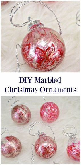 Marble Christmas Ornaments, Marbled Christmas Ornaments, Clear Christmas Ornaments, Diy Marble, 12 December, Christmas Ornament Crafts, Noel Christmas, Ornament Crafts, Xmas Ornaments