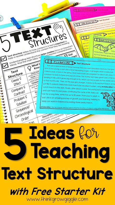 If you're teaching text structure, these 5 ideas are GAME CHANGERS! When reading nonficiton material, students always need more practice. It's essential to ensure that your upper elementary students are diving deep into the structures of informational texts to build their comprehension skills. So, these five quick, simple tips and ideas will help you do this starting NOW. Click the pin to learn how to add these ideas into your language arts instruction! Teaching Text Structure, Text Structure Anchor Chart, College Instructor, Nonfiction Text Structure, Text Structures, Reading Wonders, Text Structure, Reading Comprehension Strategies, Comprehension Skills