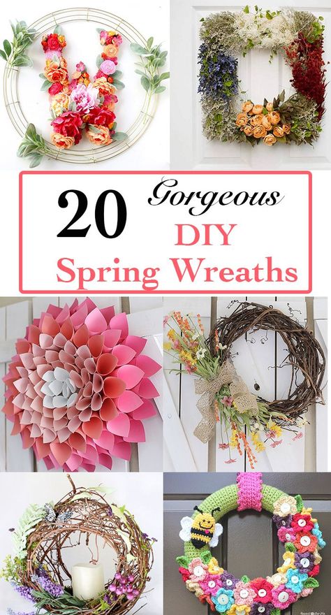 20 amazing DIY spring wreath ideas. Don't miss #4! Easy ideas to advanced ones too. Spring Wreath Ideas, Diy Frühling, Diy Spring Wreath, Homeward Bound, Spring Wreaths, Diy Spring, Spring Gifts, Spring Diy, Wreath Ideas