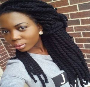 Yarn Twists Hair Styles and Updos Wool Box Braids, Brazilian Wool Box Braids, Box Braids Long, Wool Braids, Yarn Braids Styles, Yarn Twists, Brazilian Wool Hairstyles, Brazilian Wool, Braids Long