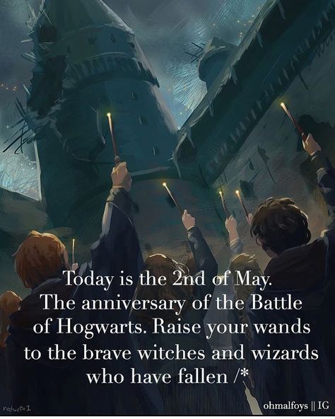 May 2nd, the Anniversary of the Battle at Hogwarts. Put your wands in the air in memory of those who lost their lives fighting the Evil.   R.I.P /* Battle Of Hogwarts Fanart, Hogwarts Fanart, Battle Of Hogwarts, Fanfiction Recommendations, Brave Witches, Fantasic Beasts, Hp Sauce, Hogwarts Letter, Harry Potter Pin