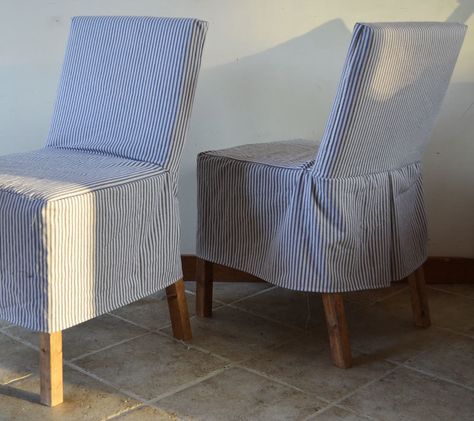 Parson Chair Covers, Parsons Chair Slipcovers, Diy Chair Covers, Diy Furniture Upholstery, Chair Inspiration, Office Chair Without Wheels, Dining Room Style, Chair Slipcovers, Painted Chairs