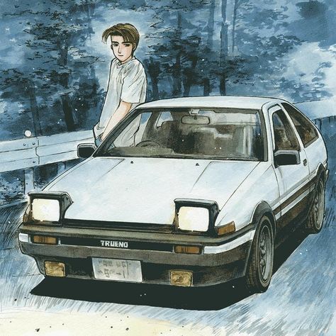 Takumi Fujiwara Initial D Pfp, Takumi Fujiwara Icons, Initial D Pfp, Takumi Fujiwara, Goten Y Trunks, Initial D Car, Jdm Wallpaper, Car Artwork, Drifting Cars