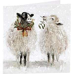 Art Beat Charity Christmas Cards (AB-3010) - Dressed For Winter (Sheep) - Pack of 6 Cards - Sold in Aid of Shelter - Flittered Finish : Amazon.co.uk: Stationery & Office Supplies Christmas Sheep Painting, Snow Window, Sheep Christmas, Christmas Sheep, Sheep Paintings, Charity Christmas Cards, Sheep Art, Art Beat, Christmas Card Art