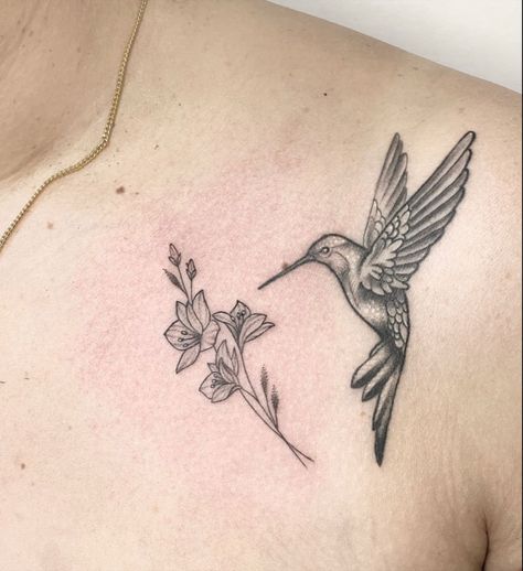 Hummingbird Tattoo With Lilies, Peruvian Lily Tattoo, Peruvian Tattoo Ideas, Alstroemeria Tattoo, Carolina Tattoo, Stargazer Lily Tattoo, Hummingbird Flower Tattoos, Sparrow Tattoo Design, Next Tattoo Ideas