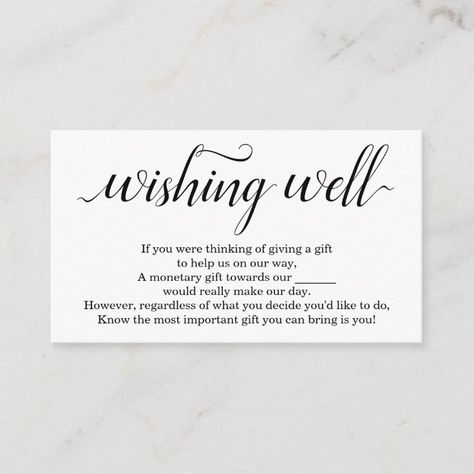 Monetary Gift Wording Wedding, Honeymoon Fund Poem, Wishing Well Wedding, Honeymoon Wish, Wedding Invitation Inserts, Shower Cards, Honeymoon Fund, Honeymoon Gifts, Simple Invitation