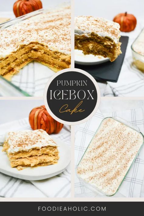 How To Make An Easy And Delicious Pumpkin Icebox Cake using pumpkin puree, whip cream, graham crackers and more. This dessert is a great make ahead option that is full of delicious fall flavor! Pumpkin Icebox Cake, Using Pumpkin Puree, Ice Box Cake, Microwave Dessert, Fall Recipes Pumpkin, Fall Meals, Kids Cooking, How To Make Pumpkin, Fall Recipe