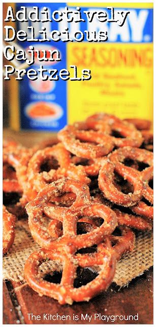 Old Bay Seasoned Pretzels, Cajun Pretzels, Pool Day Snacks, Pretzel Snack Recipes, Party Pretzels, Lake Snacks, Bakery Snacks, Spicy Pretzels, Pretzel Recipes