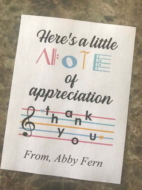 Music Teacher Appreciation Gifts, Teacher Appreciation Notes, Note Of Appreciation, Band Teacher Gifts, Happy Teachers Day Card, Teacher Appreciation Quotes, Appreciation Note, Band Teacher, Teachers Day Card