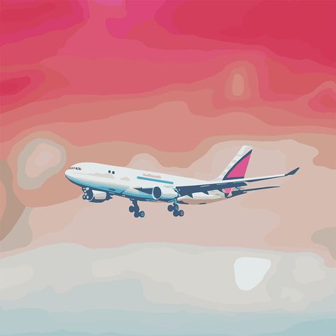 Colour By Number, Airplane Painting, Calligraphy Background, Airplane Wallpaper, Leveling Up, Travel Painting, Sky Painting, Background Illustration, Small Paintings