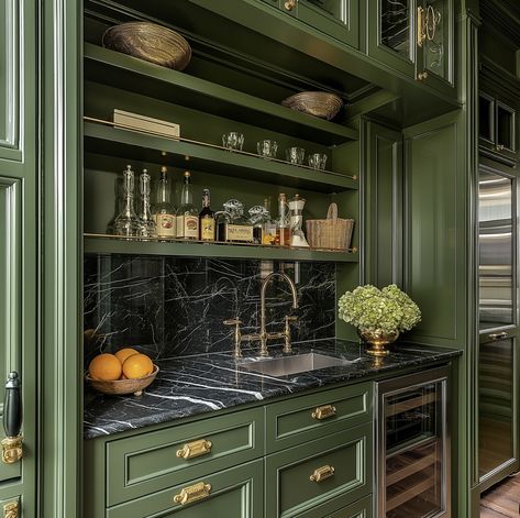 Art Deco Wet Bar, Galley Pantry, Frederick Law Olmsted, Western Interior, Farrow & Ball, Pierre Frey Fabric, Butler’s Pantry, Glam Pad, Clarence House