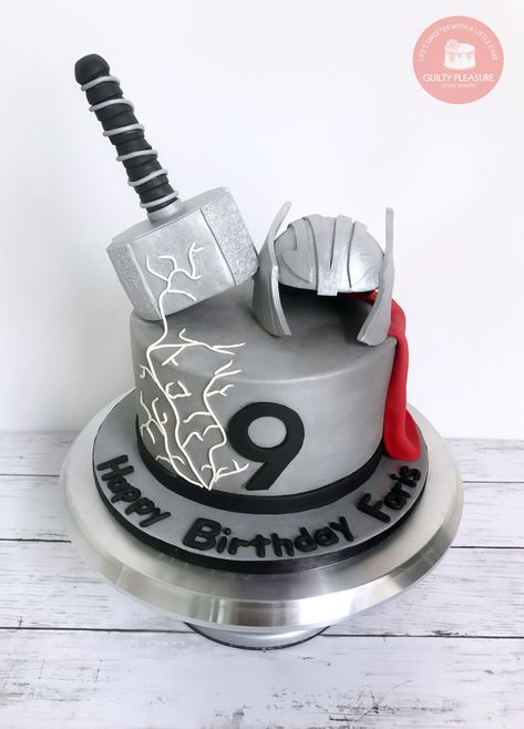 #thorcake #avengerscake #cakeart Thor Cake Ideas, Thor Birthday Cake, Thor Party, Thor Cake, Thor Birthday, Lady Thor, Marvel Avengers Cake, Farm Animal Cakes, Marvel Birthday Party