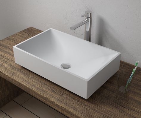 Stone Rectangular Vessel Bathroom Sink Rectangular Bathroom Sink, Lavatory Design, City Bathrooms, Ada Bathroom, Sink And Faucet, Bathroom Planner, Zen Bathroom, Spa Bathroom, Basin Sink Bathroom