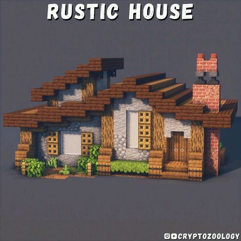 Minecraft Rustic House, Minecraft Rustic, House Ideas Minecraft, Houses Blueprints, Castle Minecraft, Small Rustic House, Minecraft Forge, Minecraft Houses Blueprints, Minecraft Structures