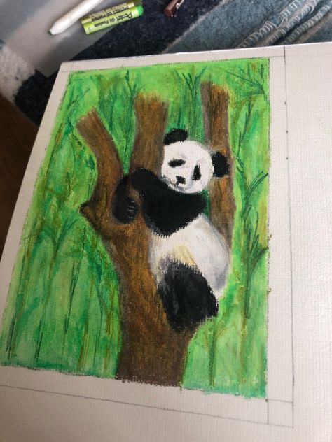 Panda Oil Pastel, Animals Oil Pastels, Oil Pastel Animal Drawings, Animal Oil Pastel, Oil Pastel Artwork Easy, Oil Pastel Animals, Pastel Projects, Colored Pencil Artwork Ideas, Oil Pastel Crayons