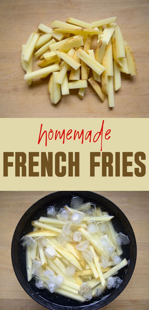 Easy homemade french fries fried in healthy beef tallow Easy Homemade French Fries, French Fries Recipe Homemade, Healthy French Fries, Oven Baked French Fries, Make French Fries, Making French Fries, Homemade Fries, French Fries Recipe, Homemade French Fries