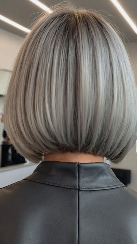 15 Chic Grey Bobs to Celebrate Your Silver Strands with Flair - TecArticles Grey Bob With Fringe, Silver Grey Bob Hairstyles, Hairstyle With Fringe, Grey Bobs, Grey Hair Lowlights, Black To Blonde, Grey Bob Hairstyles, Bob With Fringe, Mom Haircuts