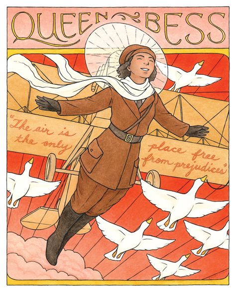 Queen Bess by Eldanis Donner Party, Bessie Coleman, Holiday Homework, Gallery Show, Aviators Women, Grey Art, Book Art Drawings, Elements Of Art, American Heritage