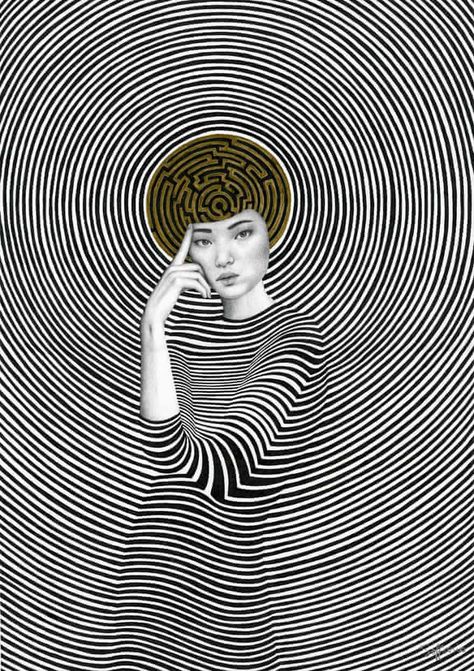 Sofia Bonati, Colossal Art, Healthy Advice, Op Art, Surreal Art, Collage Art, Painting & Drawing, Sofia, Line Art