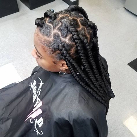 Tiffany Allen Thames (@tiffsmainattraction) posted on Instagram: “She Got TIFF'D!!!!! Nice and Neat Jumbo Puzzle Piece Box Braids!!!!! #bronnerbros #protectivehairstyle #kidsbraids #kidshairstyles #kidswag…” • Jan 5, 2020 at 4:05pm UTC Puzzle Braids, Medium Box Braid Parting Pattern, Parting Pattern, Medium Box Braids, Kid Swag, Jumbo Box Braids, Protective Hairstyle, Kids' Braids, Jumbo Braids