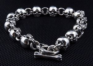 Chunky Skull Bracelet Biker Chain, Mens Chain, Interesting Jewelry, Gothic Bracelet, Mens Chain Bracelet, Mens Bracelets, Silver Chain For Men, Small Skull, Biker Jewelry