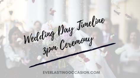 Wedding Day Timeline 3pm Ceremony. Discover the typical schedule of events for a wedding held at this time. You will also learn who will manage the wedding timeline, what time guests should arrive, what time a 3pm wedding is likely to end and how long before the 3pm ceremony the bride should be ready. #weddingceremony #weddingday #wedding #weddingday #WeddingDayTimeline3pmCeremony 3pm Ceremony Timeline, Wedding Timeline Day Of 2pm Ceremony, Wedding Timeline 2pm Ceremony, Wedding Timeline Day Of 3pm Ceremony, 2pm Wedding Timeline, Wedding Day Timeline 3pm Ceremony, Wedding Reception Timeline, Wedding Order Of Events, Fall Wedding Ceremony