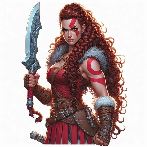 Barbarian Princess, Amazon Warriors, Fantasy Demon, Women Warriors, Amazon Warrior, Waifu Material, Female Character Concept, 2d Character, April 7