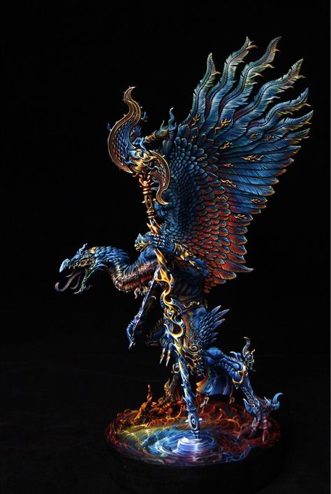 Chaos Daemons Miniatures, Warhammer 40k Chaos Demons, Lord Of Change, Game Diorama, 40k Thousand Sons, Warriors Of Chaos, Warhammer Armies, Chaos Daemons, D&d Minis